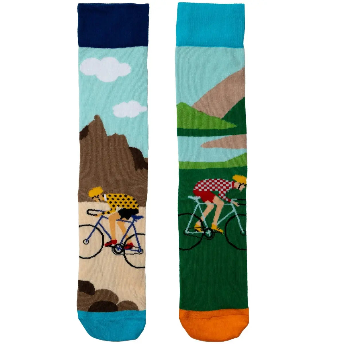 Einzelne Socken im 6er Pack, ON YOU BIKE Bunte Fahrräder, Gr. 39-46, mit Geschenkbox von guteszeug.ch