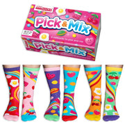 Einzelne Socken im 6er Pack, PICK AND MIX Bunte Oddsocks, Gr. 30,5-38,5, mit Geschenkbox von guteszeug.ch