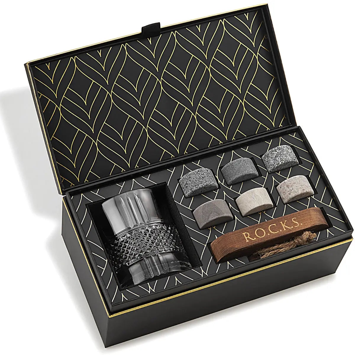 Reserve Whiskeyglas mit Kühlsteinen Geschenkset von ROCKS Whiskey Chilling Stones