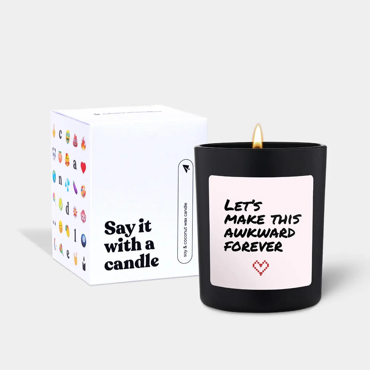 Duftkerze Schwarz Woody Let's make this awkward forever von ChattyCandles