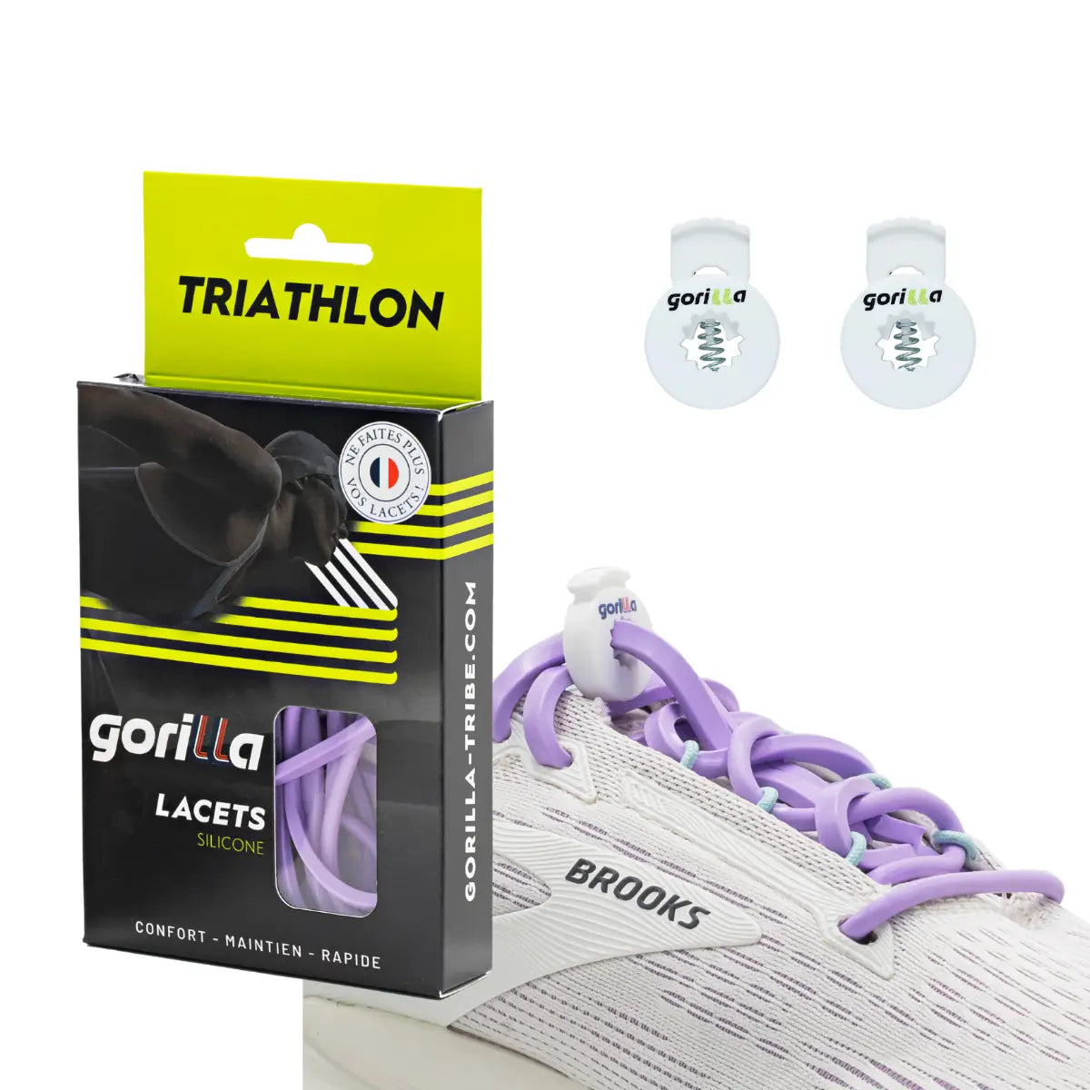 Elastische Schnürsenkel Flexibel Ohne Binden Silikon Triathlon Flieder von guteszeug.ch