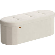 Sitzbank mit Stauraum Samt cremeweiß 110L faltbar 110cm von Songmics