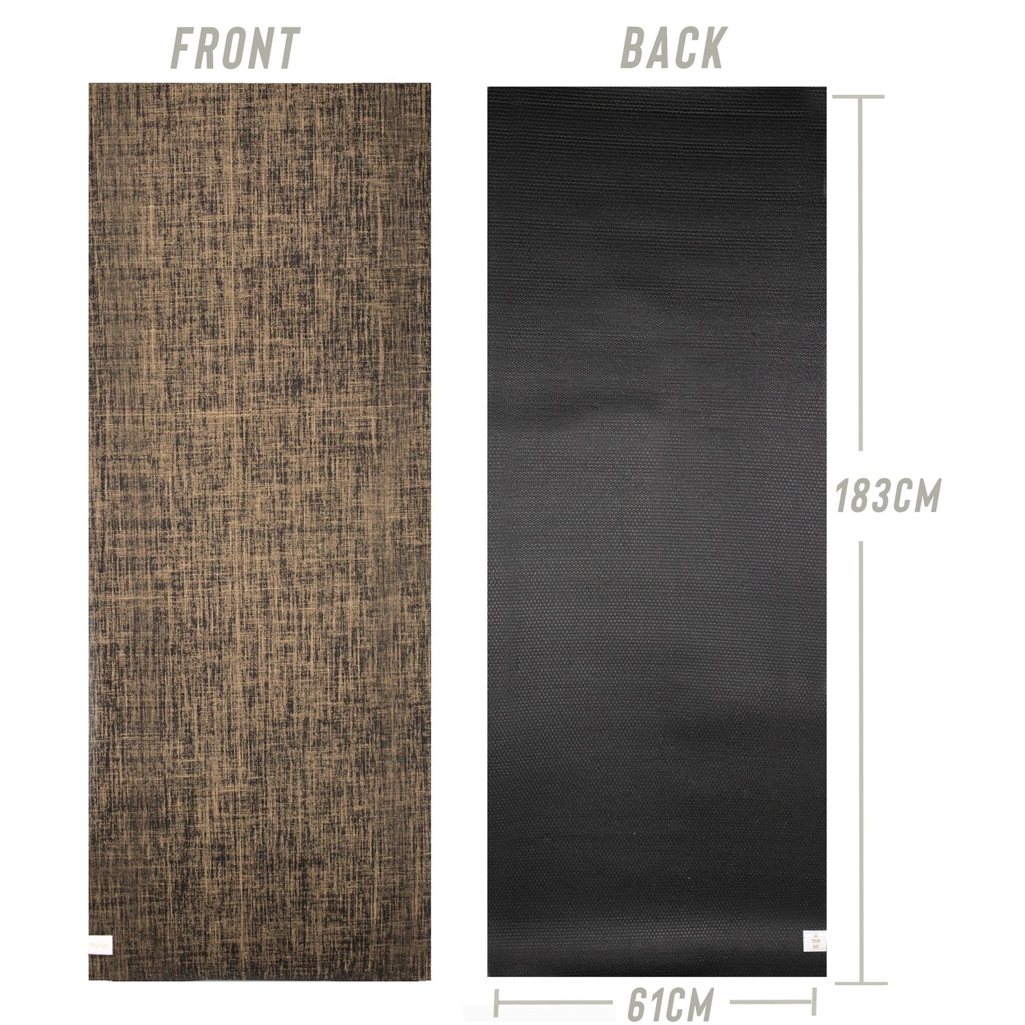 Yogamatte Jute Rutschfest Schwarz von Myga