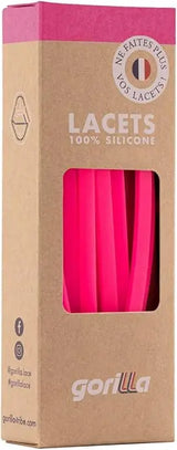 Elastische Schnürsenkel Flexibel Ohne Binden Schmal Silikon Neon Rose von Gorilla Lacets