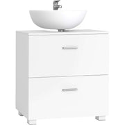 Waschtischunterschrank 60x30x63,8 cm 2 Schubladen Weiss von Songmics