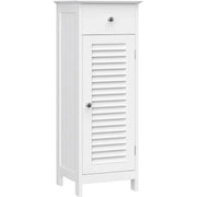 Badezimmerschrank mit Schublade Lamellentür Weiss von Songmics