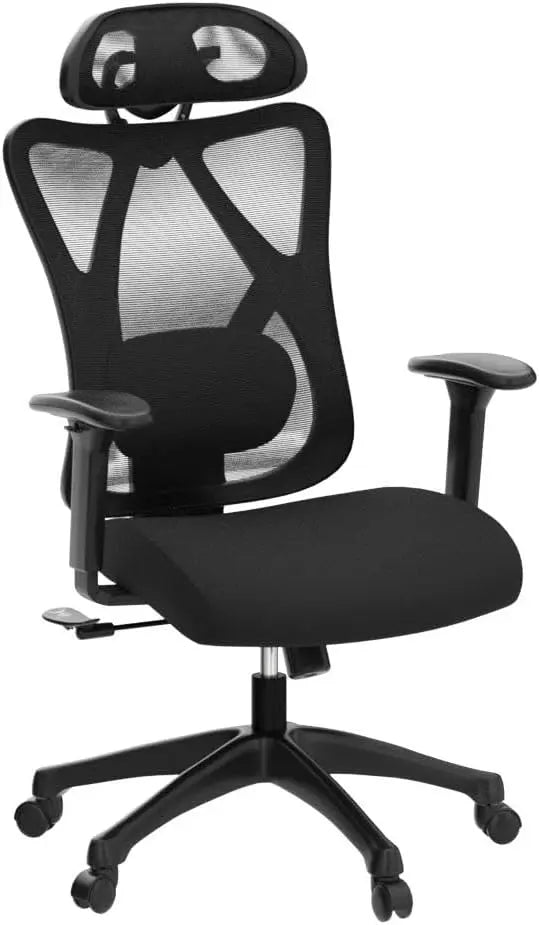 Bürostuhl Ergonomisch Computerstuhl Höhenverstellbar Schwarz von Songmics