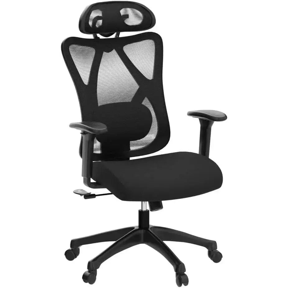 Bürostuhl Ergonomisch Computerstuhl Höhenverstellbar Schwarz von Songmics