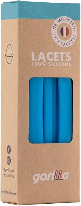 Elastische Schnürsenkel Flexibel Ohne Binden Schmal Silikon Neon Blue von Gorilla Lacets