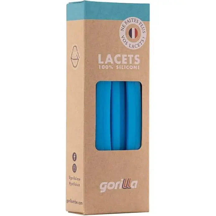 Elastische Schnürsenkel Flexibel Ohne Binden Schmal Silikon Neon Blue von Gorilla Lacets