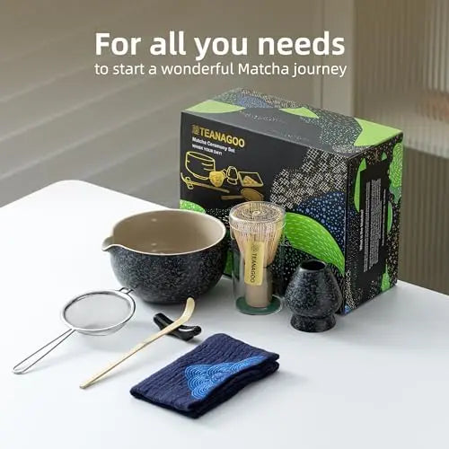 Matcha Set Obsidian mit Ausgiessschale 7-tlg. von TEANAGOO