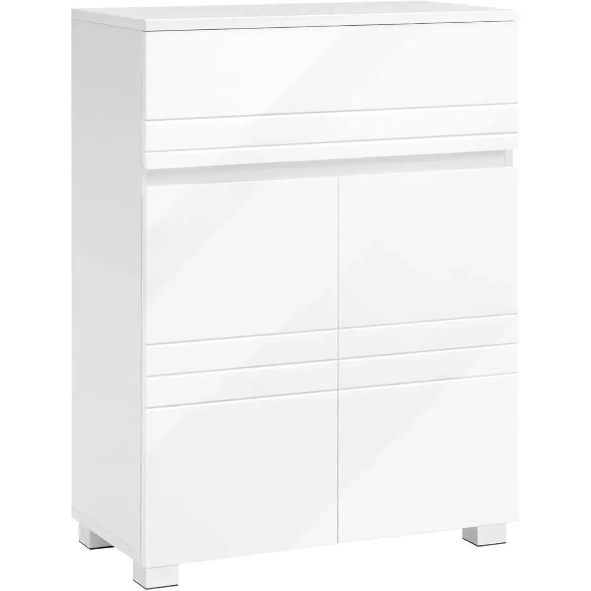 Badezimmerschrank mit Schublade verstellbar Weiss von Songmics