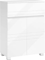 Badezimmerschrank mit Schublade verstellbar Weiss von Songmics