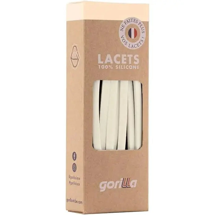 Elastische Schnürsenkel Flexibel Ohne Binden Schmal Silikon Vanilla von Gorilla Lacets