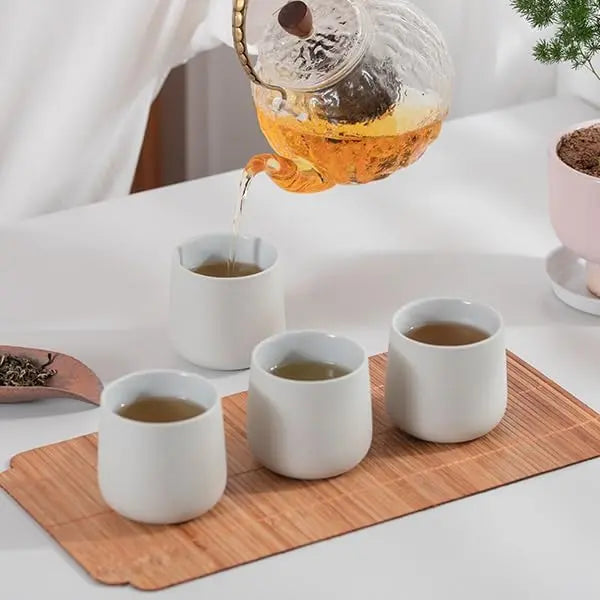 Japanische Teetassen hellgrau 4er Set von TEANAGOO