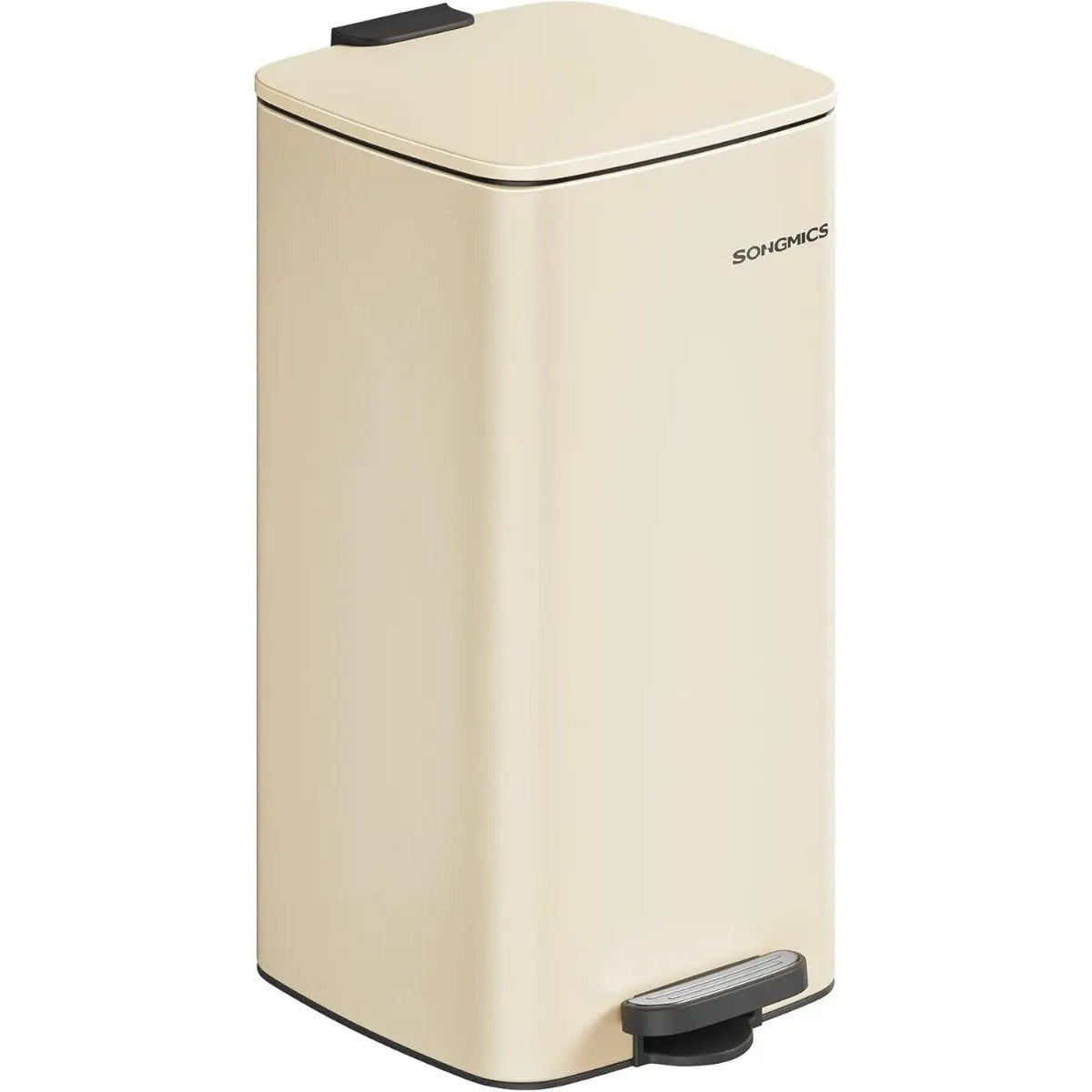 Mülleimer 30L platzsparend sandbeige Stahl von Songmics