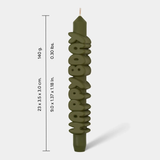 Kerze Taper candle HAPPY BDAY Olive Green von Taper Candles