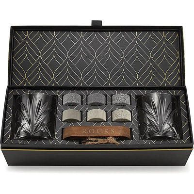Palm Whiskeygläser mit Kühlsteinen Geschenkset