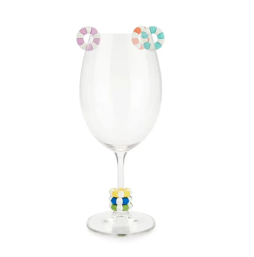 Glasmarkierer Retro-Schwimmring Kunststoff 6er Set von Balvi