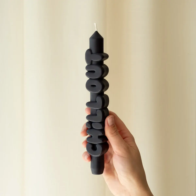 Kerze Taper candle CHILL OUT schwarz von Taper Candles