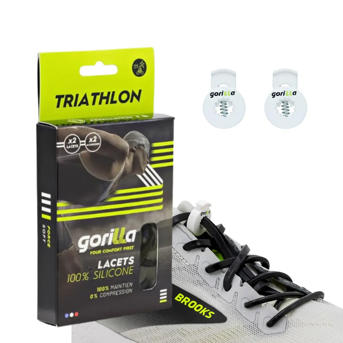 Elastische Schnürsenkel Flexibel Ohne Binden Silikon Triathlon Schwarz von guteszeug.ch