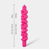 Kerze Taper candle LOVE YOU Pink von Taper Candles