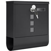 Briefkasten Stahl 30,5x9,5x33,3 cm Schwarz Zeitungshalter von guteszeug.ch
