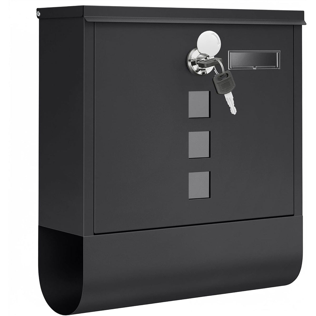 Briefkasten Stahl 30,5x9,5x33,3 cm Schwarz Zeitungshalter von guteszeug.ch
