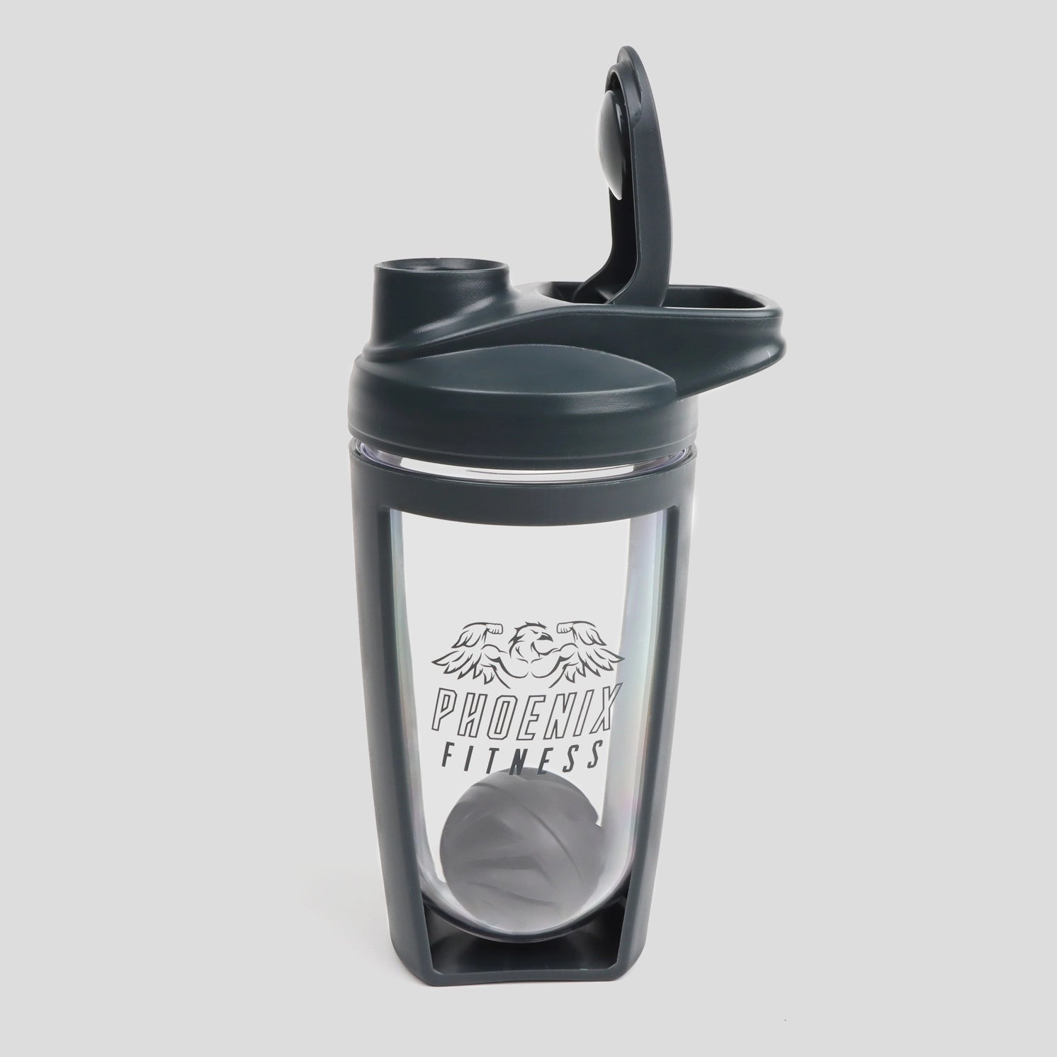 Proteinshaker 600 ml Schiefergrau von Phoenix Fitness