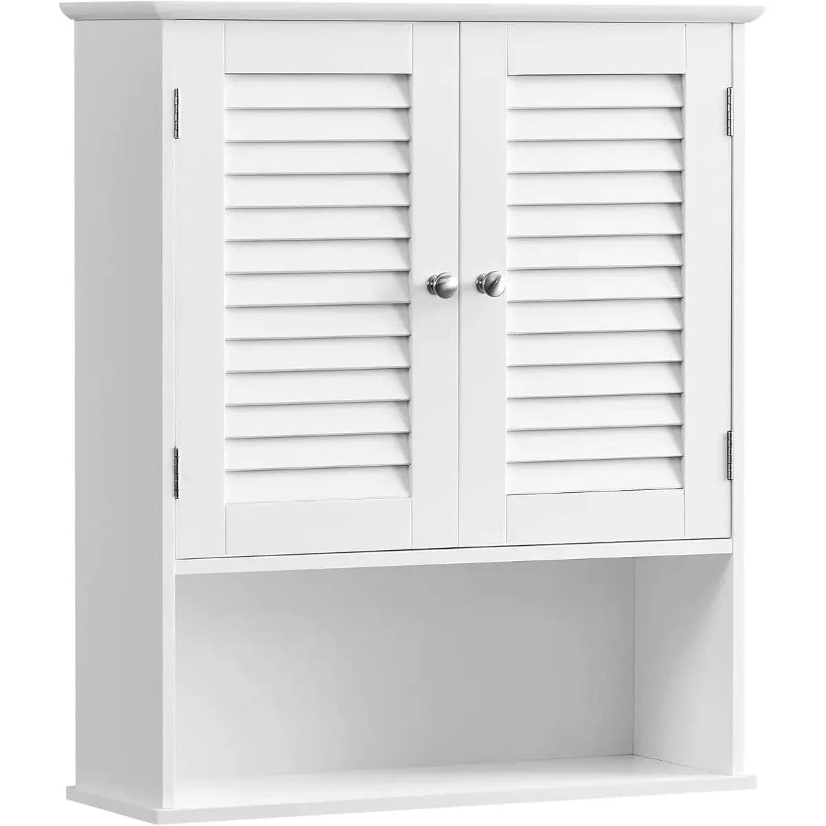 Badezimmerschrank mit Lamellentüren, weiss von Songmics