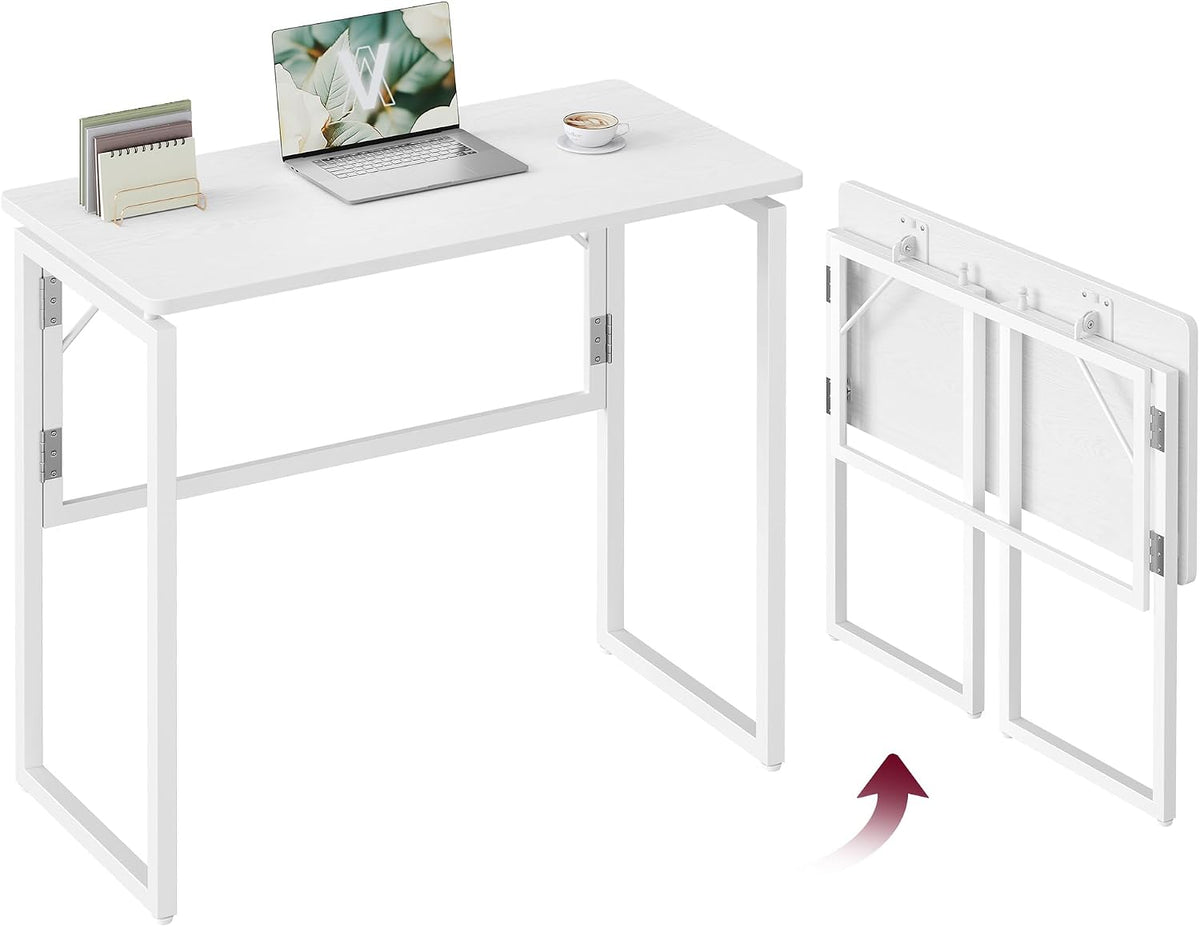 Klappbarer Computertisch Schreibtisch 80x40x74 cm Schneeweiss von Songmics
