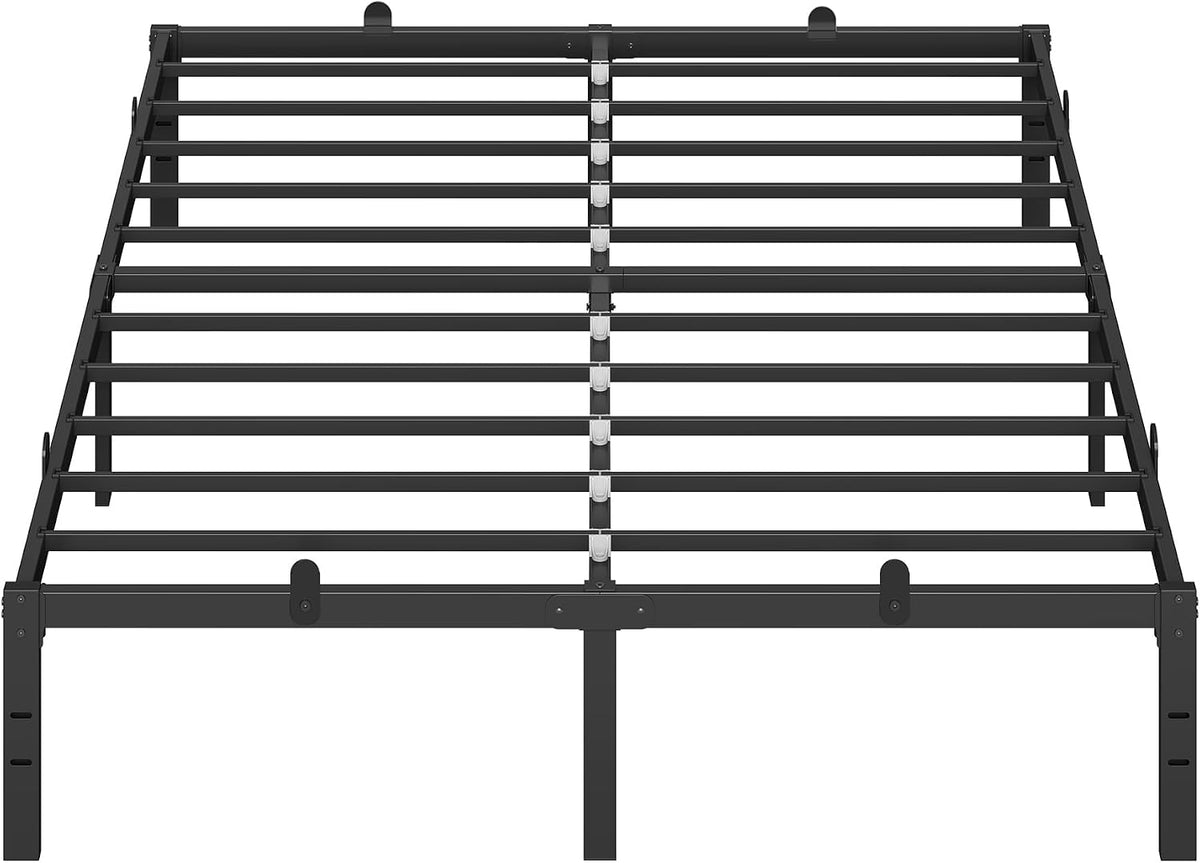 Metallbettgestell 140x200 cm Doppelbett Schwarz Stauraum von Songmics