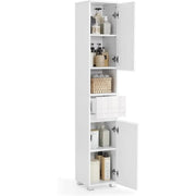 Badezimmerschrank mit Schublade verstellbar Wolkenweiss von Songmics