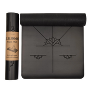 Ausrichtungs Yogamatte Extra Gross Schwarz