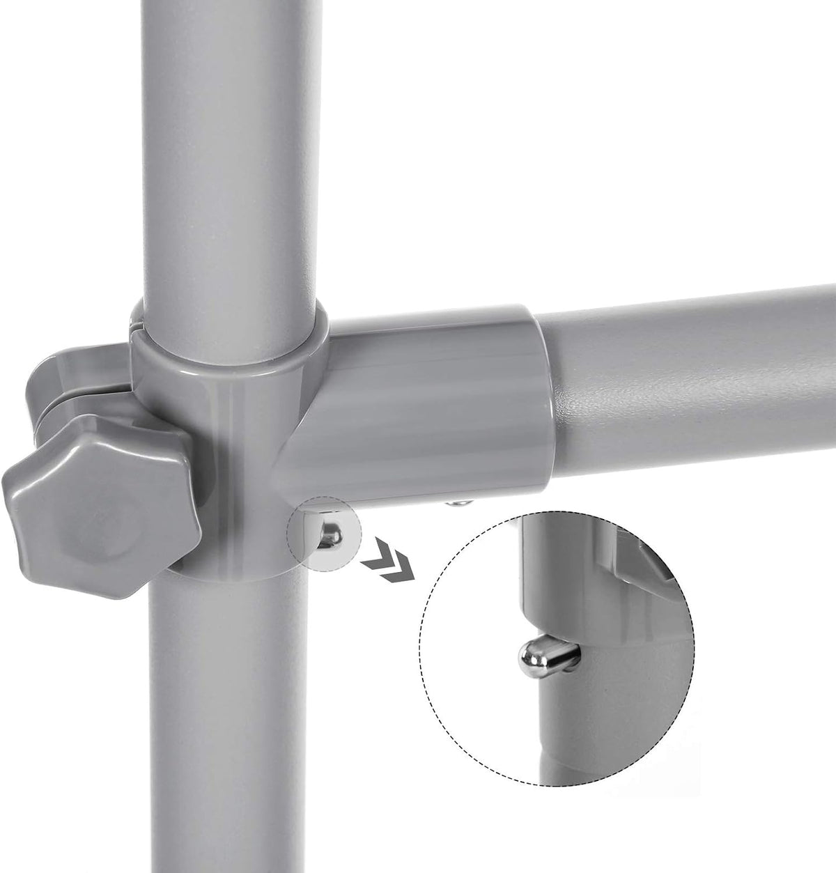 Kleiderständer auf Rollen 2 Stangen 87-150 cm Grau von Songmics