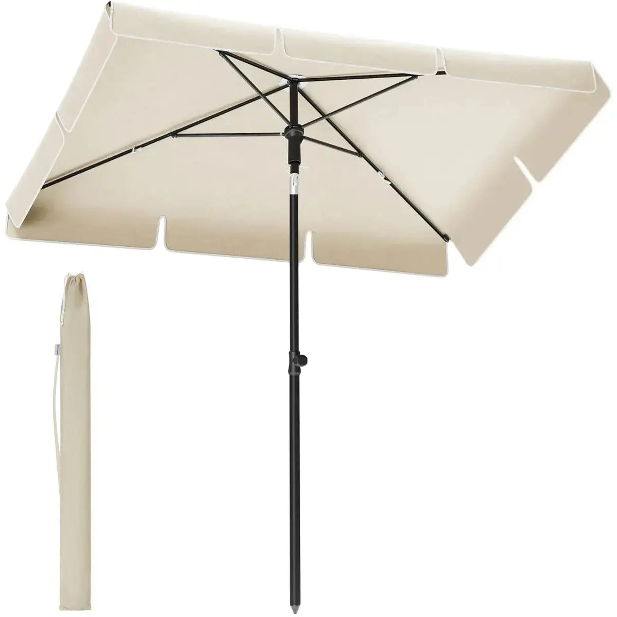 Balkonschirm 200x125cm UPF50+ beige von Songmics