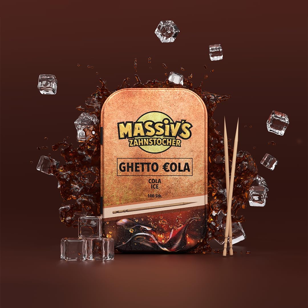 Massiv's Ghetto Cola Zahnstocher mit Geschmack Cola Ice in Metalldose von Wunder Zahnstocher