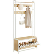 Garderobe 4-in-1 85x30x180 cm Schuhschrank Sitzbank von Songmics