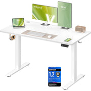 Schreibtisch elektrisch höhenverstellbar 120x60 cm Weiss von Songmics