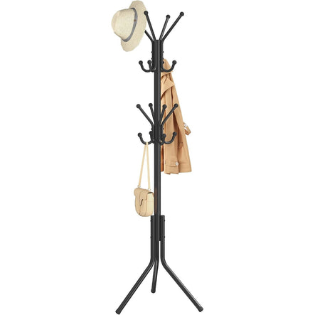 Kleiderständer 16 Haken 48x43x175 cm Tintenschwarz von Songmics