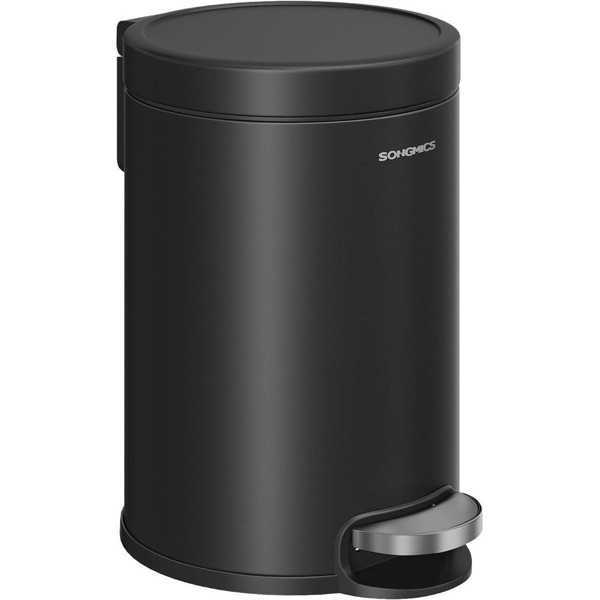 Badezimmereimer 3 l Kosmetikeimer Soft-Close Schwarz von Songmics