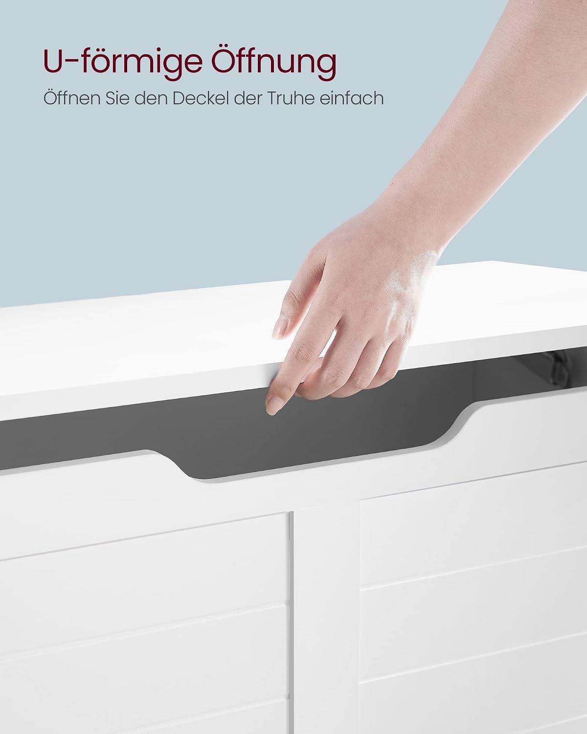 Schuhbank mit Stauraum Sitzbank Landhausstil weiß 80cm von Songmics