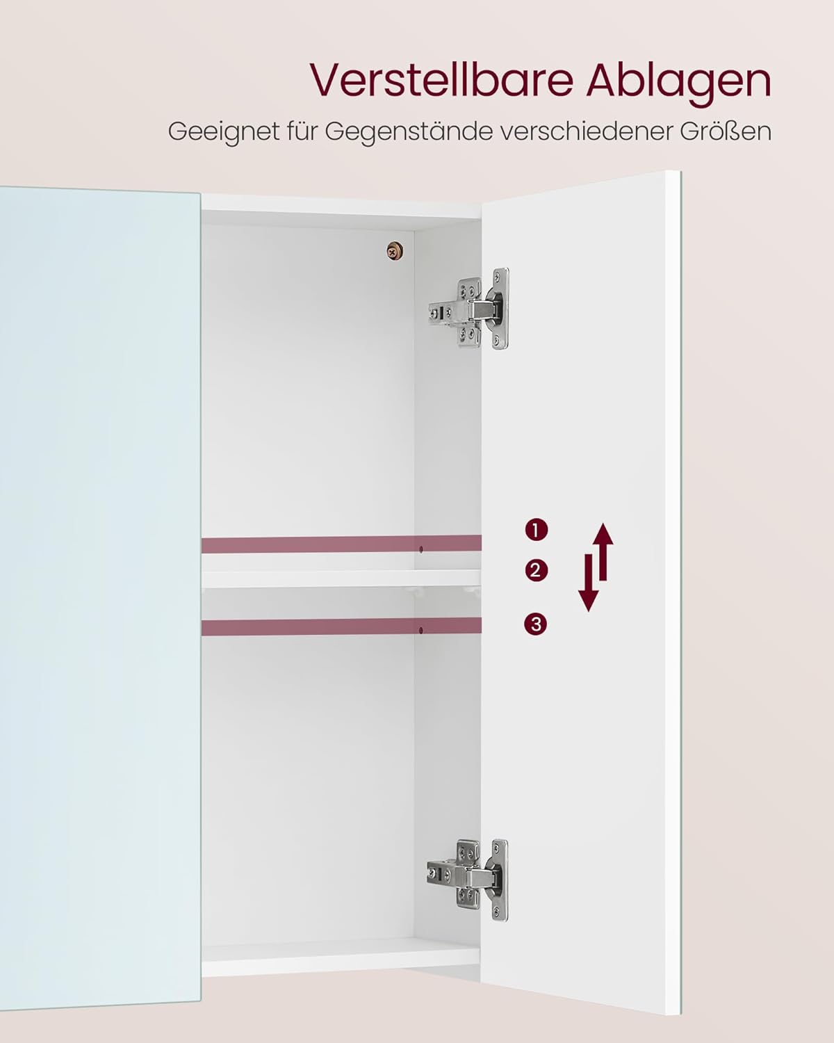 Spiegelschrank Bad 3 Türen weiß 90 cm verstellbar von guteszeug.ch