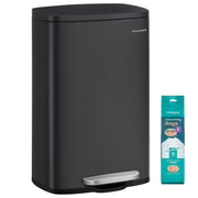 Mülleimer 50 L mit Deckel Softclose Treteimer Schwarz von guteszeug.ch