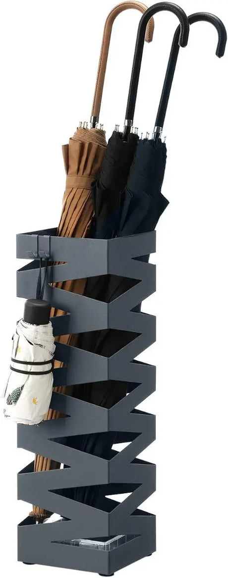 Regenschirmständer Metall quadratisch mit Haken Anthrazit von Songmics