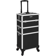 Beauty-Trolley Kosmetikkoffer 3 Ebenen 4 Rollen Schwarz von Songmics