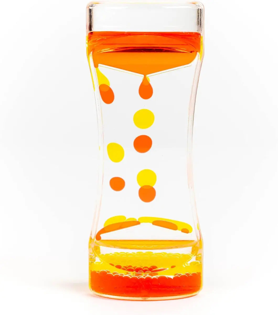 Flüssige Sanduhr Liquid Motion Timer gelb orange von Twiddlers