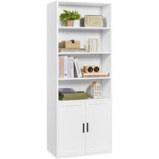 Bücherregal mit Türen 6 Ebenen 24x60x175 cm Weiß von Songmics