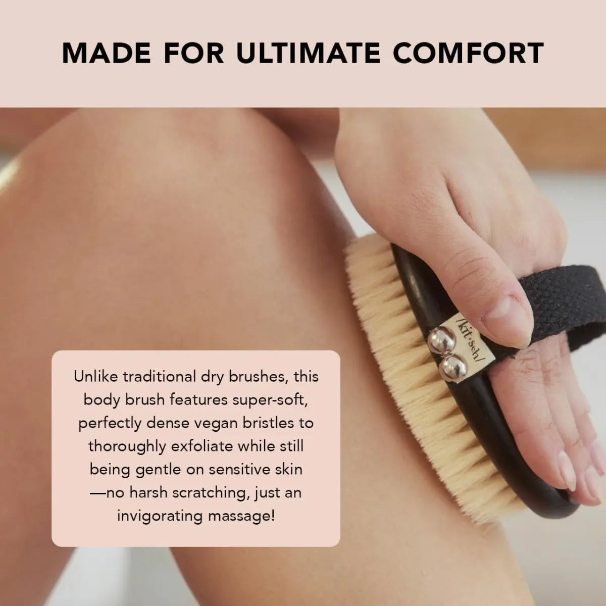 Dry Brushing Körperpeeling-Bürste, Schwarz – Fördert Lymphdrainage, Entfernt Abgestorbene Haut, Mit Aufhängeband