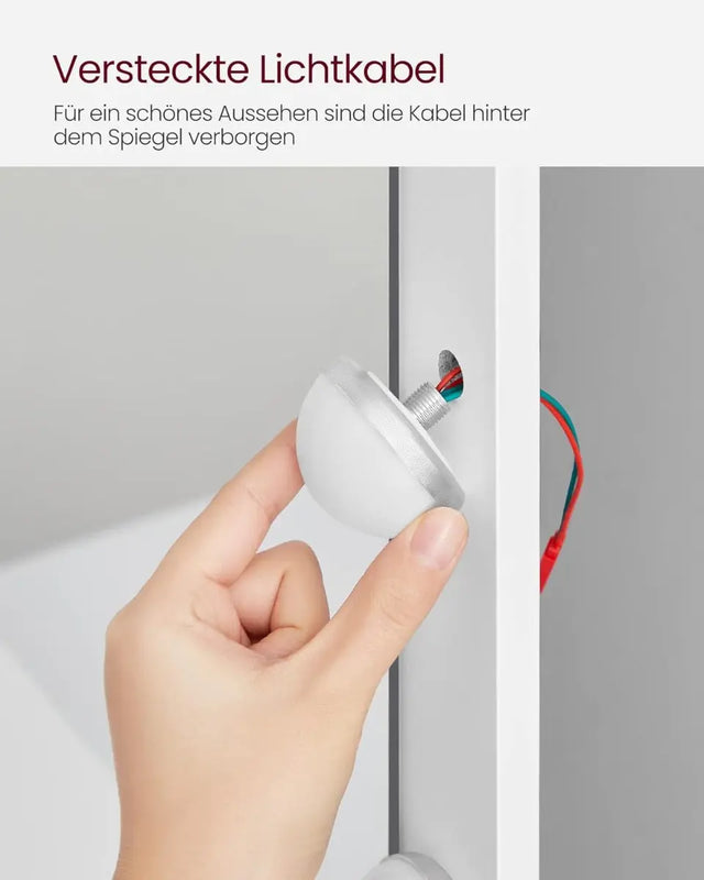 Schminktisch LED Beleuchtung Spiegel Schubladen Weiss von Songmics